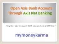 Open Bank Account Through Axis Net Banking