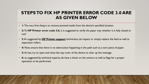 How To Fix HP Printer Error Code 3.0? 1-800-597-1052