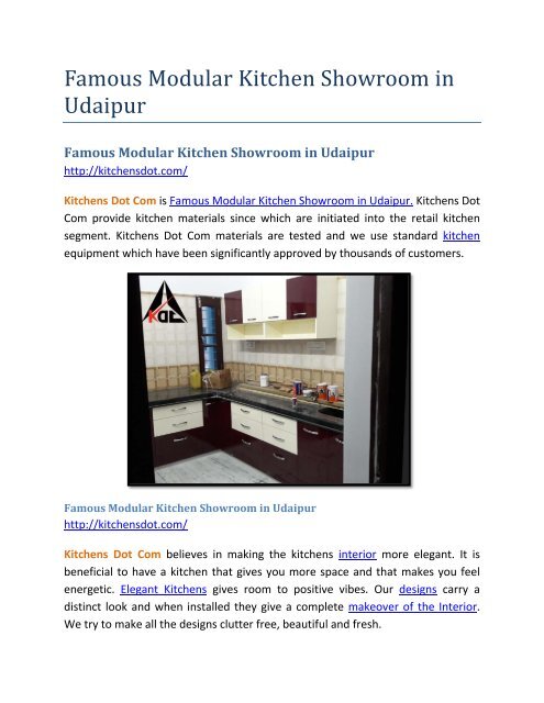 Famous Modular Kitchen Showroom in Udaipur