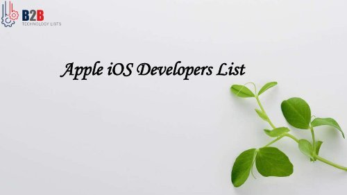 Apple iOS Developers List - B2B Technology Lists