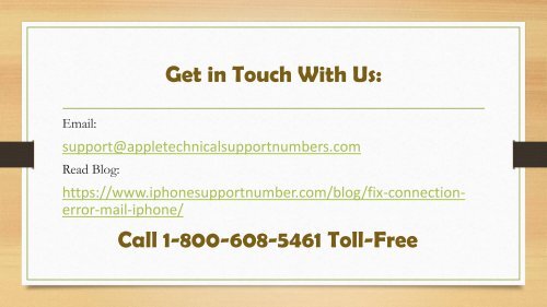 How to Fix Connection Error In Mail For iPhone? Call 1-800-608-5461