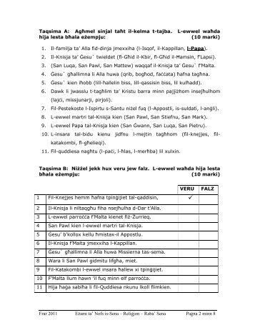 HALF YEARLY RELIGION 2010 - 2011 - YEAR 4