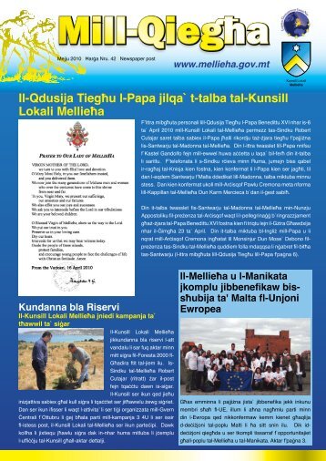 Il-Qdusija Tiegħu l-Papa jilqa` t-talba tal-Kunsill Lokali Mellieħa