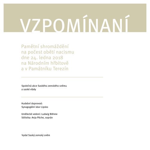 Pamětní shromáždění na počest obětí nacismu dne 24. ledna 2018