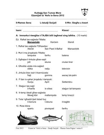 Social Studies Year 5 Feb 2012 - Skola