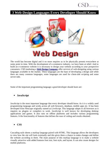 3 Web-Design Languages Every Developer Should Know