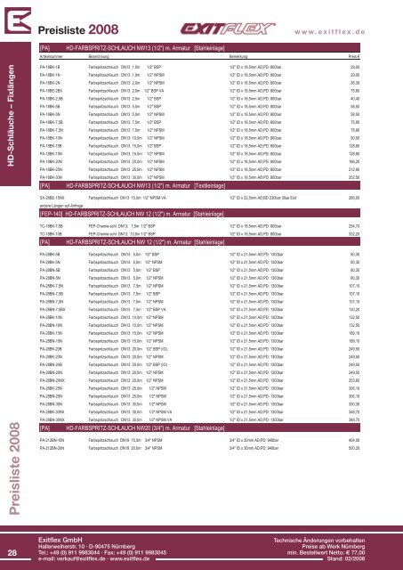 Preisliste 2008 www.exitflex.de - EXITFLEX GmbH