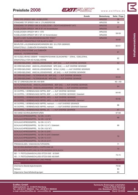 Preisliste 2008 www.exitflex.de - EXITFLEX GmbH