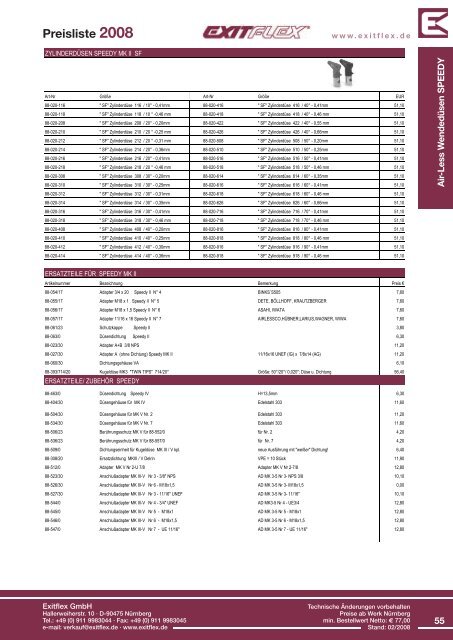 Preisliste 2008 www.exitflex.de - EXITFLEX GmbH