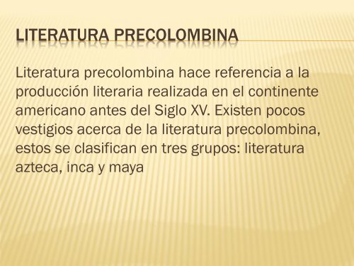 literatura precolombina