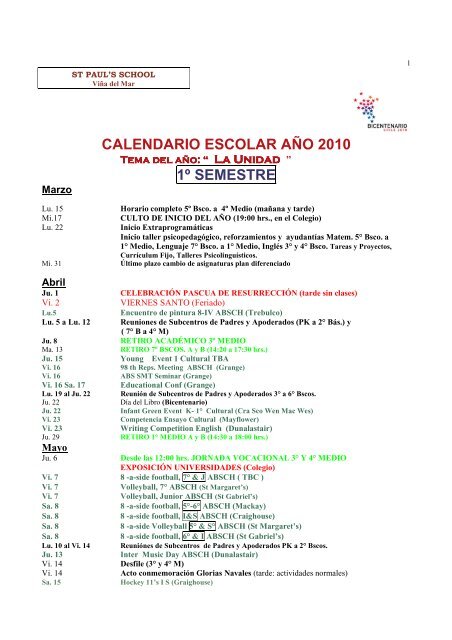 Calendario ANUAL 2010 PAGNA WEB _2_ - St Paul's School