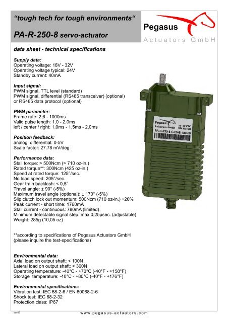 PA-R-250-8 servo-actuator