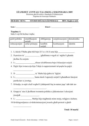 Social Studies General Secondary School Form 4