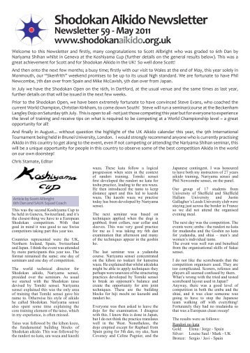 Shodokan Newsletter 59 - May 2011 - Shodokan Aikido South East