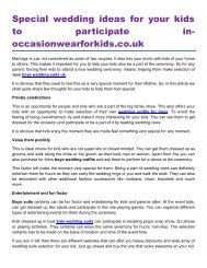 Special wedding ideas for your kids to participate in occasionwearforkids.co.uk