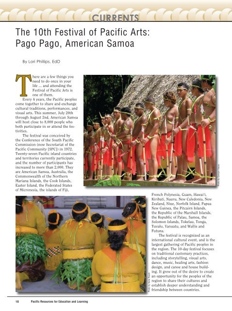 The 10th Festival of Pacific Arts: Pago Pago, American ... - PREL