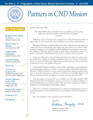 Partners in CND Mission - Congrégation de Notre-Dame