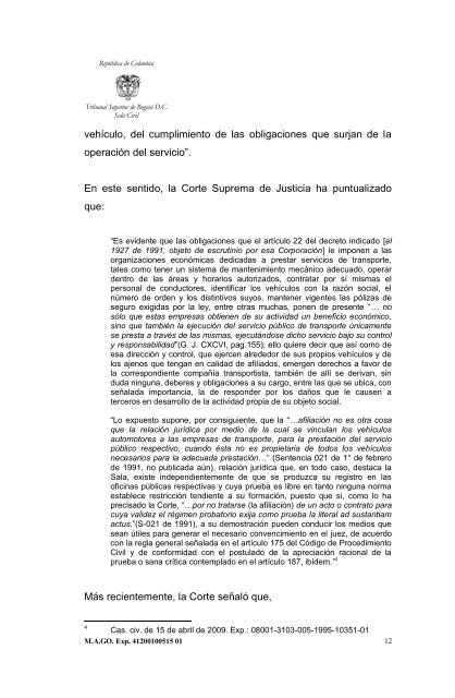 Expediente de Radicación No ... - Rama Judicial