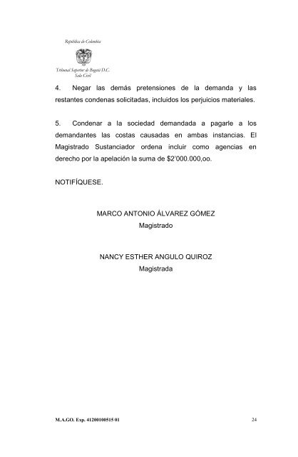 Expediente de Radicación No ... - Rama Judicial