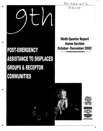 Ninth Quarter Report Annex Section October- December 2002 ~