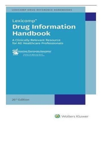 eBook Drug Information Handbook 26th edition Free books