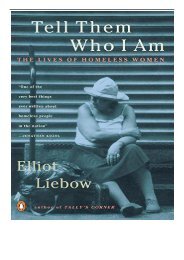 eBook Tell Them Who I Am The Lives of Homeless Women Free eBook