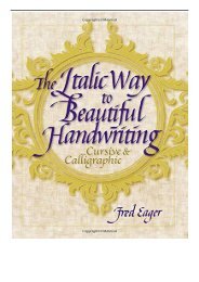 eBook The Italic Way to Beautiful Handwriting Cursive and Calligraphic Free eBook