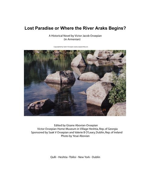 Lost Paradise Or Where The River Araks Begins Saak V Ovsepian