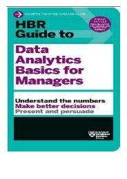 PDF Download HBR Guide to Data Analytics Basics for Managers HBR Guide Series Free eBook