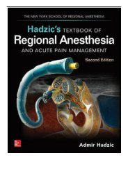 PDF Download Hadzic's Textbook of Regional Anesthesia and Acute Pain Management Second Edition Free