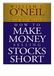 PDF Download How to Make Money Selling Stocks Short Wiley Trading Free eBook