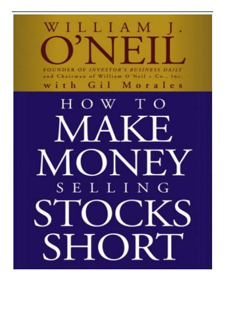PDF Download How to Make Money Selling Stocks Short Wiley Trading Free eBook