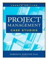 PDF Download Project Management Case Studies Fourth Edition Free online