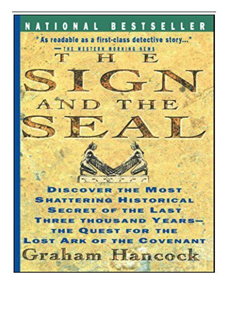 PDF Download The Sign and the Seal The Quest for the Lost Ark of the Covenant Free eBook