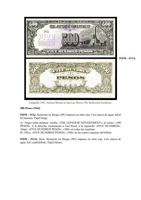 Catálogo Completo en PDF: Billetes de Invasión Japoneses emitidos para Filipinas durante La Segunda Guerra Mundial (1942-1945): Historia y Catalogación