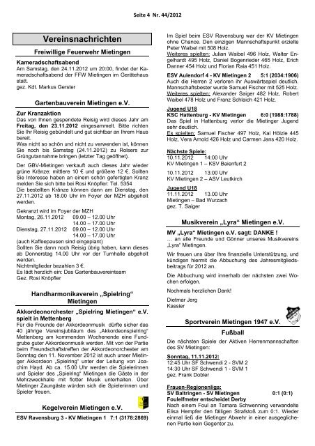 Amtsblatt 44-2012 - Mietingen
