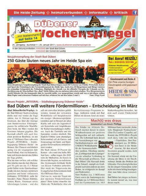Dübener Wochenspiegel - Ausgabe 01 - 25_01_2017