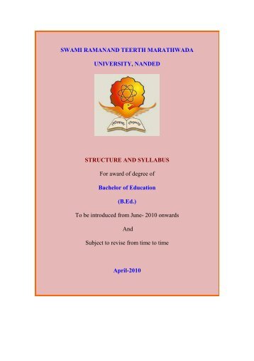 B.Ed. Revised Syllabus 2011-12 - The Swami Ramanand Teerth ...