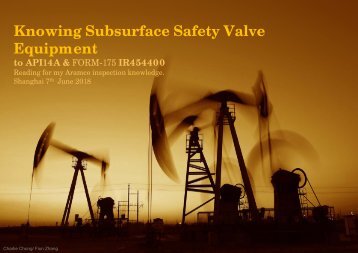 Knowing Subsurface Safety Valve- API14A