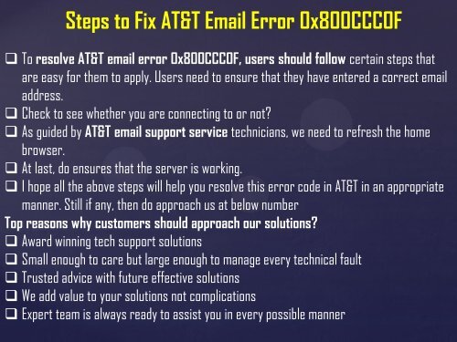 How to Fix AT&T Email Error 0x800CCC0F? 1-800-213-3740 