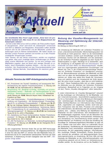 Aktuell Ausgabe 2 / 2009 - AWF Arbeitsgemeinschaften für Vitale ...