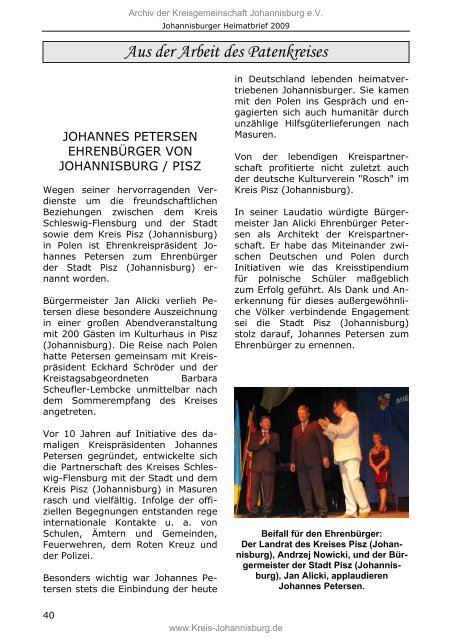 Johannisburger Heimatbrief 2009 - Familienforschung Sczuka