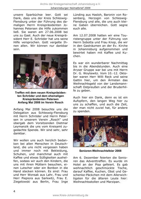 Johannisburger Heimatbrief 2009 - Familienforschung Sczuka