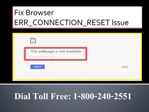 Fix Browser ERR_CONNECTION_RESET Issue 1-800-240-2551