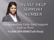 Avast Help +1-844-393-0508