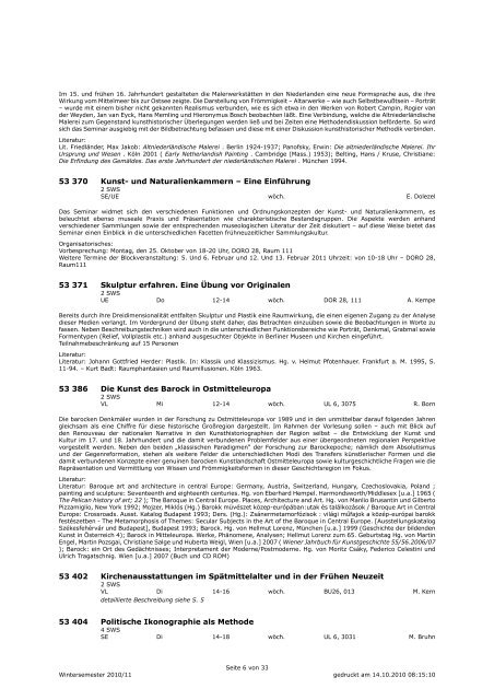 Wintersemester 2010/2011 (pdf) - Institut für Kunst