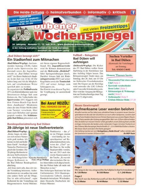 Dübener Wochenspiegel - Ausgabe 11 - 15_06_2016