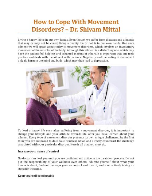 How to Cope With Movement Disorders? - Dr. Shivam Mittal