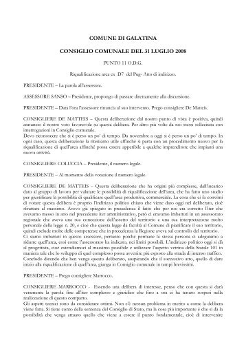 Resoconto verbale (.pdf 75 Kb) - Comune di Galatina