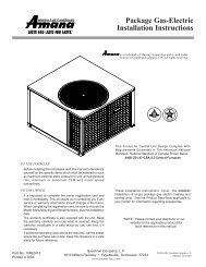 Package Gas-Electric Installation Instructions - Johnstone Supply